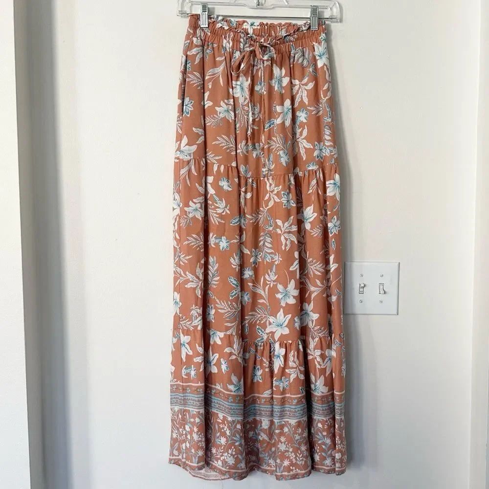 Zesica Floral Pattern Maxi-skirt XS